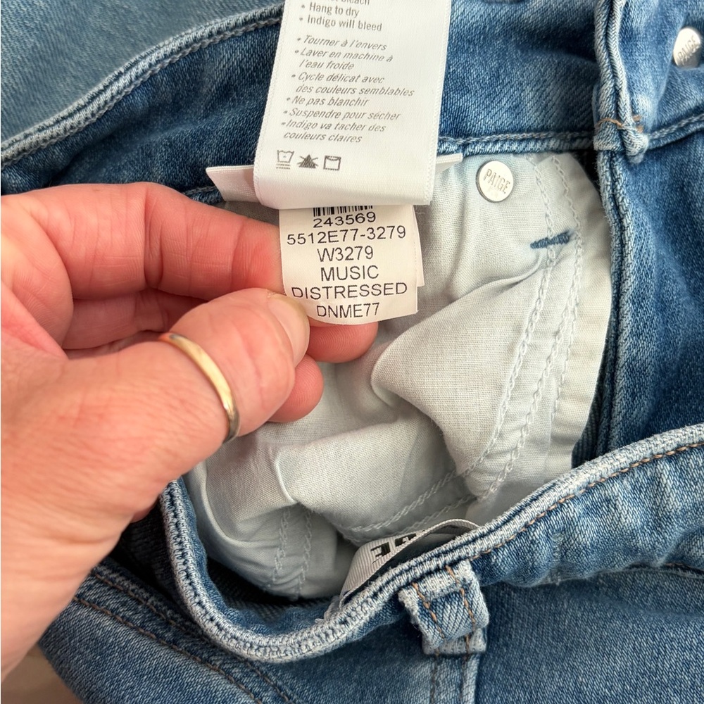 Paige Denim Jeans Cindy Music Distressed ankle fray size 26 - Picture 12 of 12